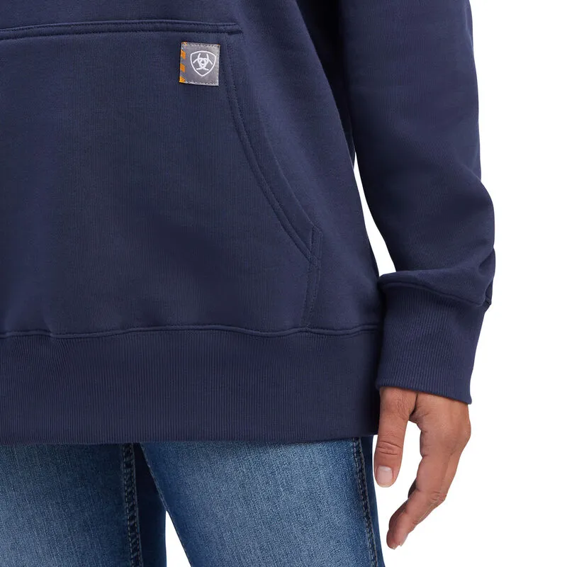 ARIAT WOMENS REBAR AZTEC FLAG GRAPHIC HOODIE (MOOD INDIGO)