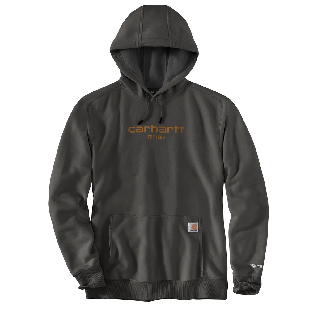 Force Relaxed Fit Lightweight Logo Graphic Sweatshirt - EB3-Carbon Heather-Carhartt Brown | Carhartt 106655