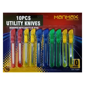 Manmax Utility Knives 10pcs
