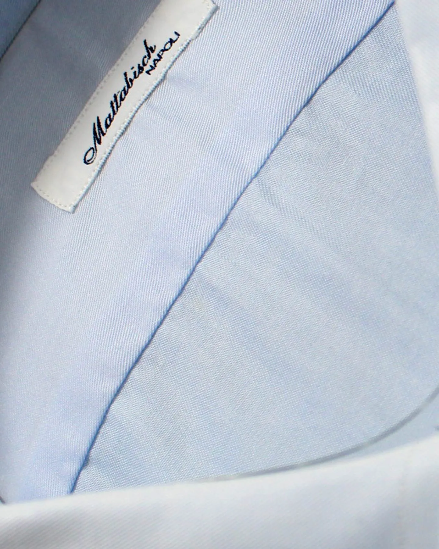 Mattabisch Dress Shirt Solid Blue - Sartorial 45 - 18