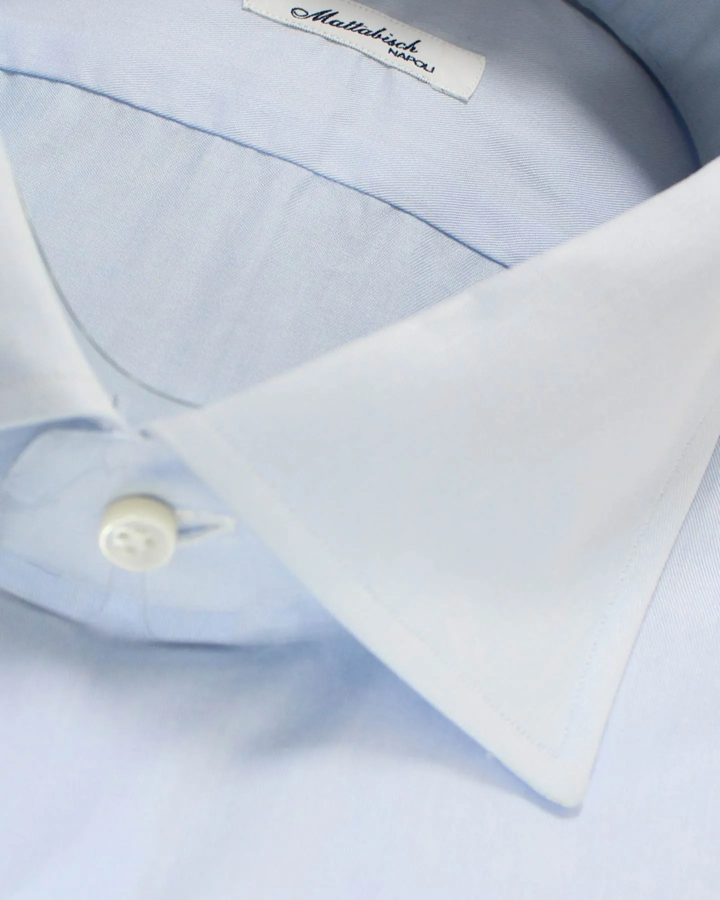Mattabisch Dress Shirt Solid Blue - Sartorial 45 - 18