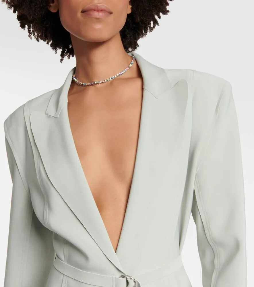 Mini A-line dress with belt and blazer NORMA KAMALI, green