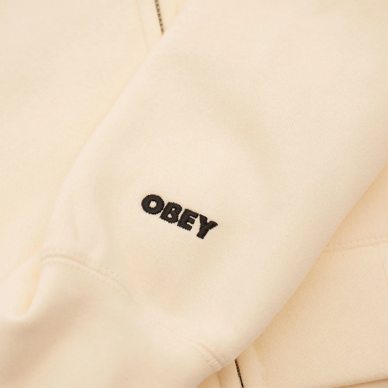 Obey Womens Chalk Writing Zip Hood Unbleached