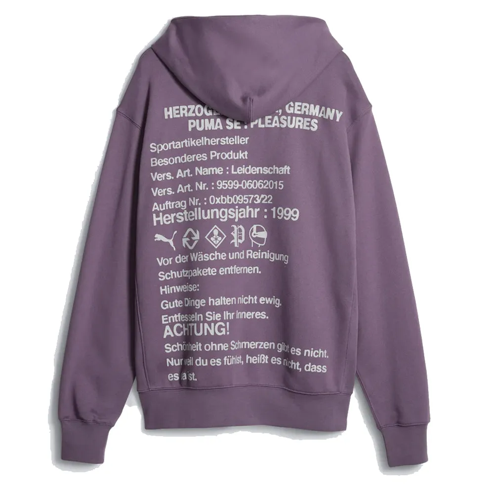 Puma Puma X Pleasures Womens Graphic Hoodie Purple Charcoal