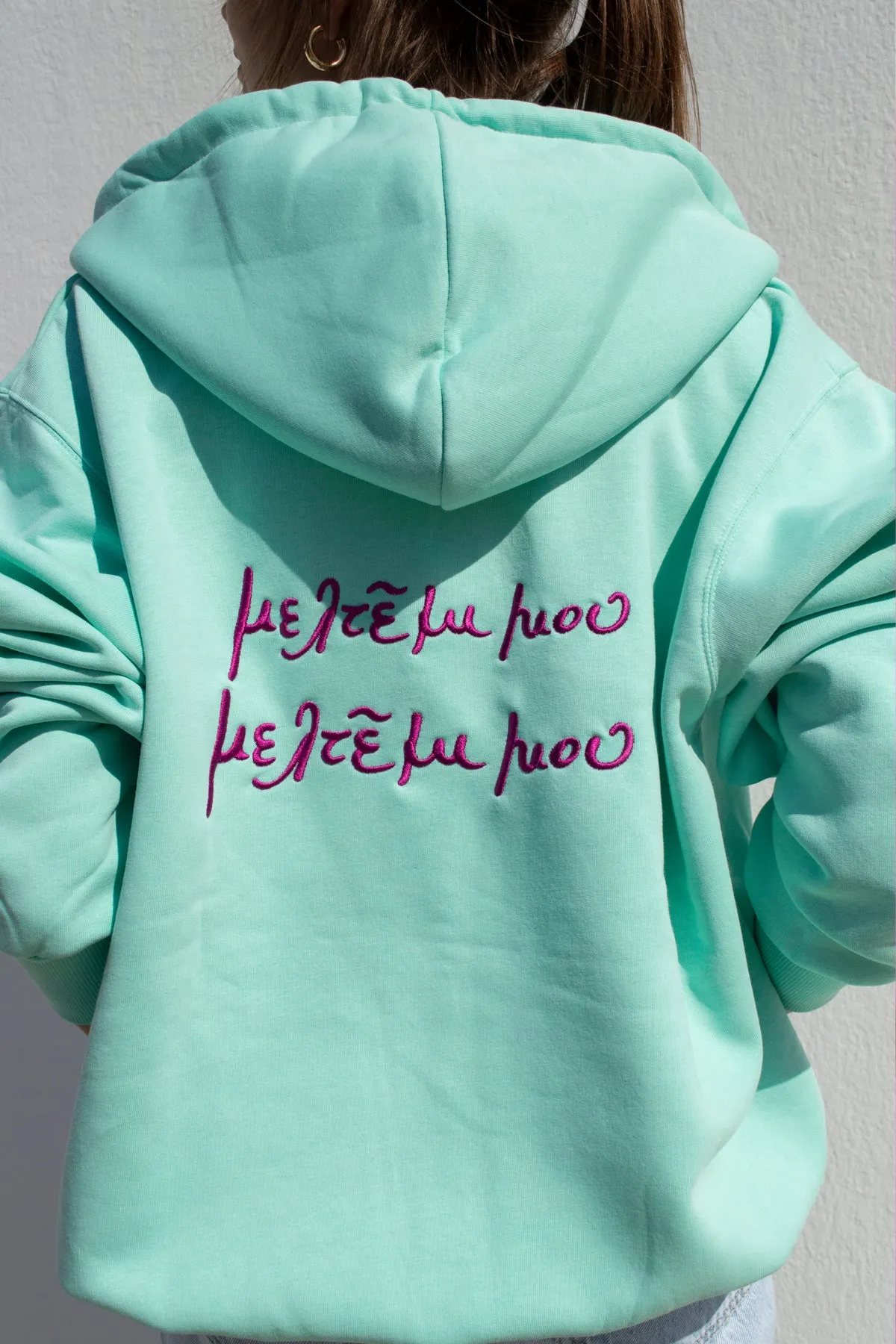 "Meltemi mou" Mint Hoodie 𝗢𝗻𝗲 𝗦𝗶𝘇𝗲