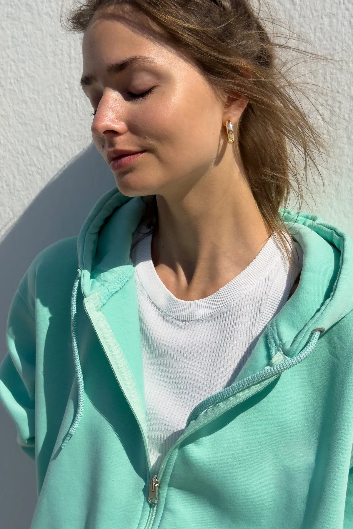 "Meltemi mou" Mint Hoodie 𝗢𝗻𝗲 𝗦𝗶𝘇𝗲