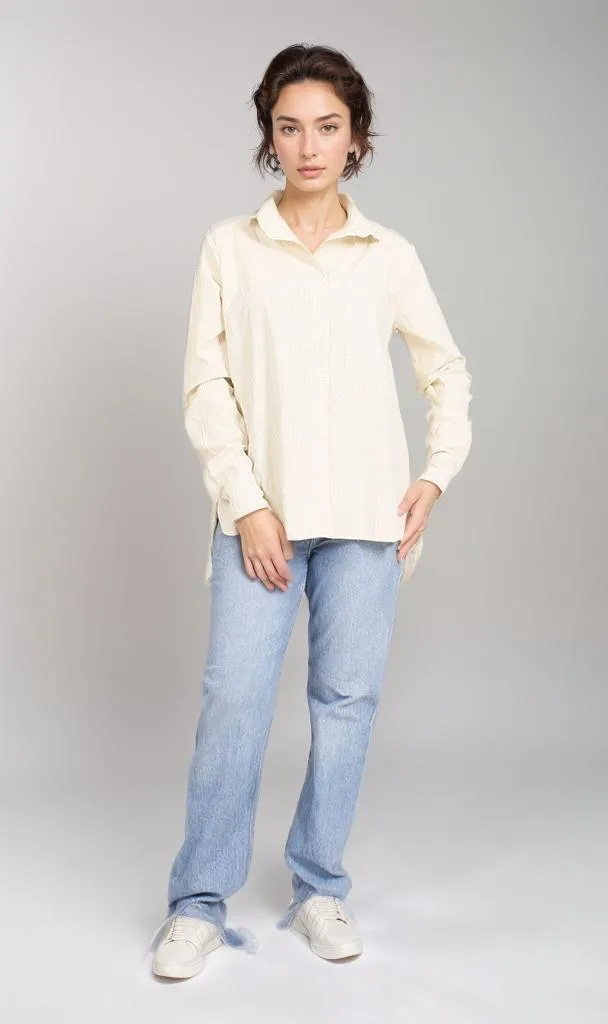 R206073-R206073 - Pintuck Detail Blouse - Cream