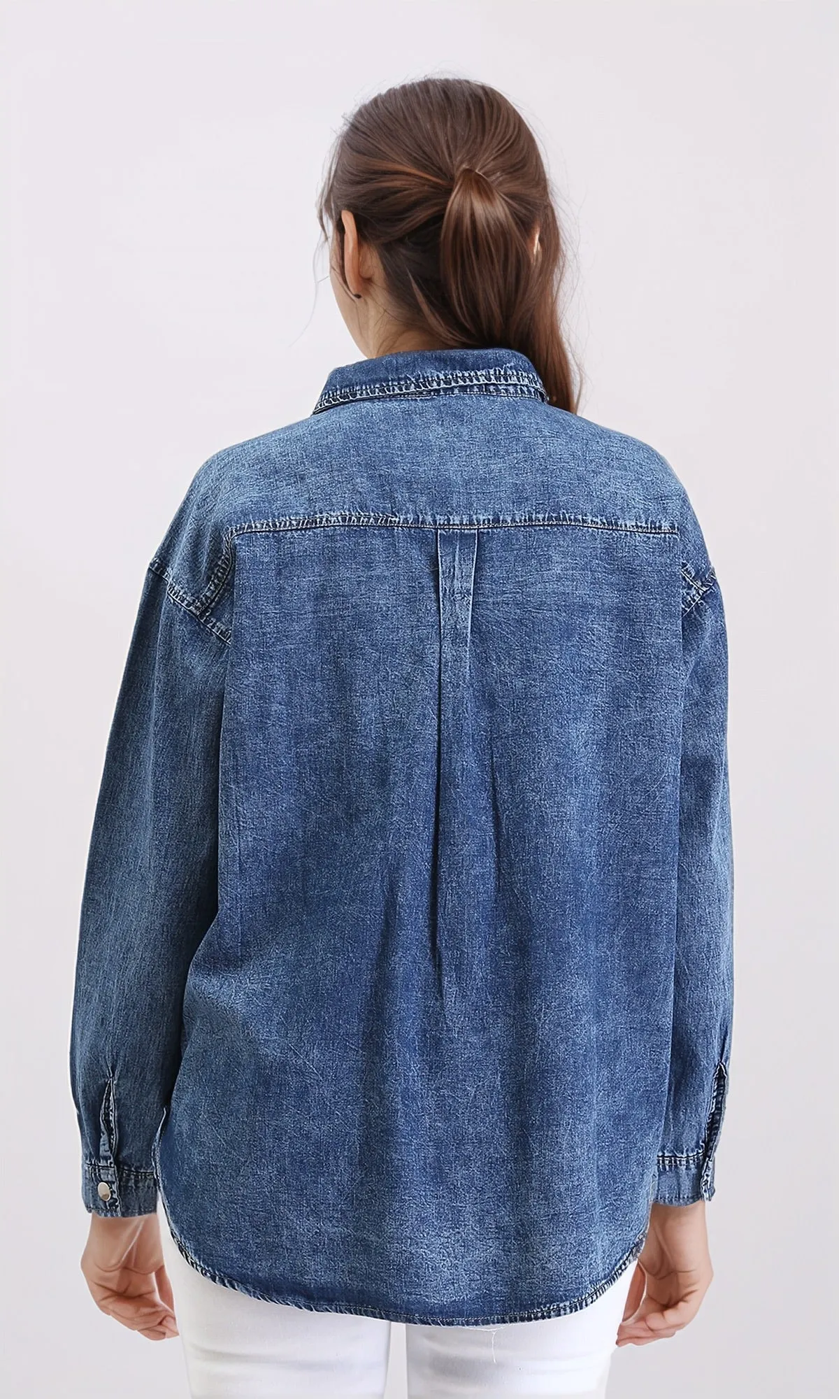 R206407 - Full Buttons Down Denim Shirt - Dark Blue