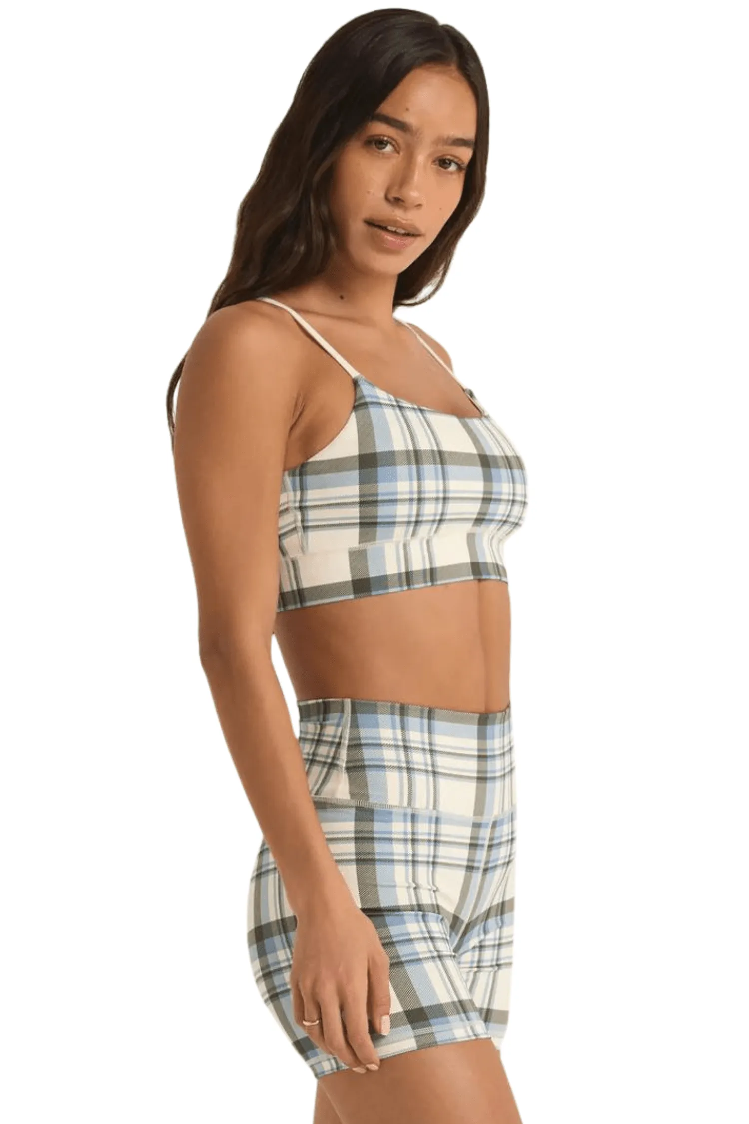 Shine Plaid Bra