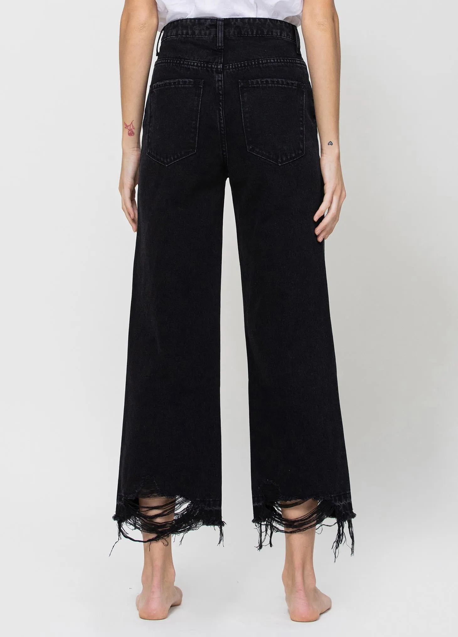 Super High Rise Wide Leg Black Jeans