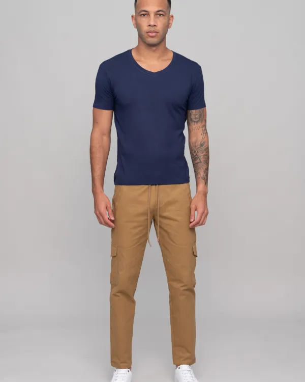 The ESNTL Navy V-Neck Tee