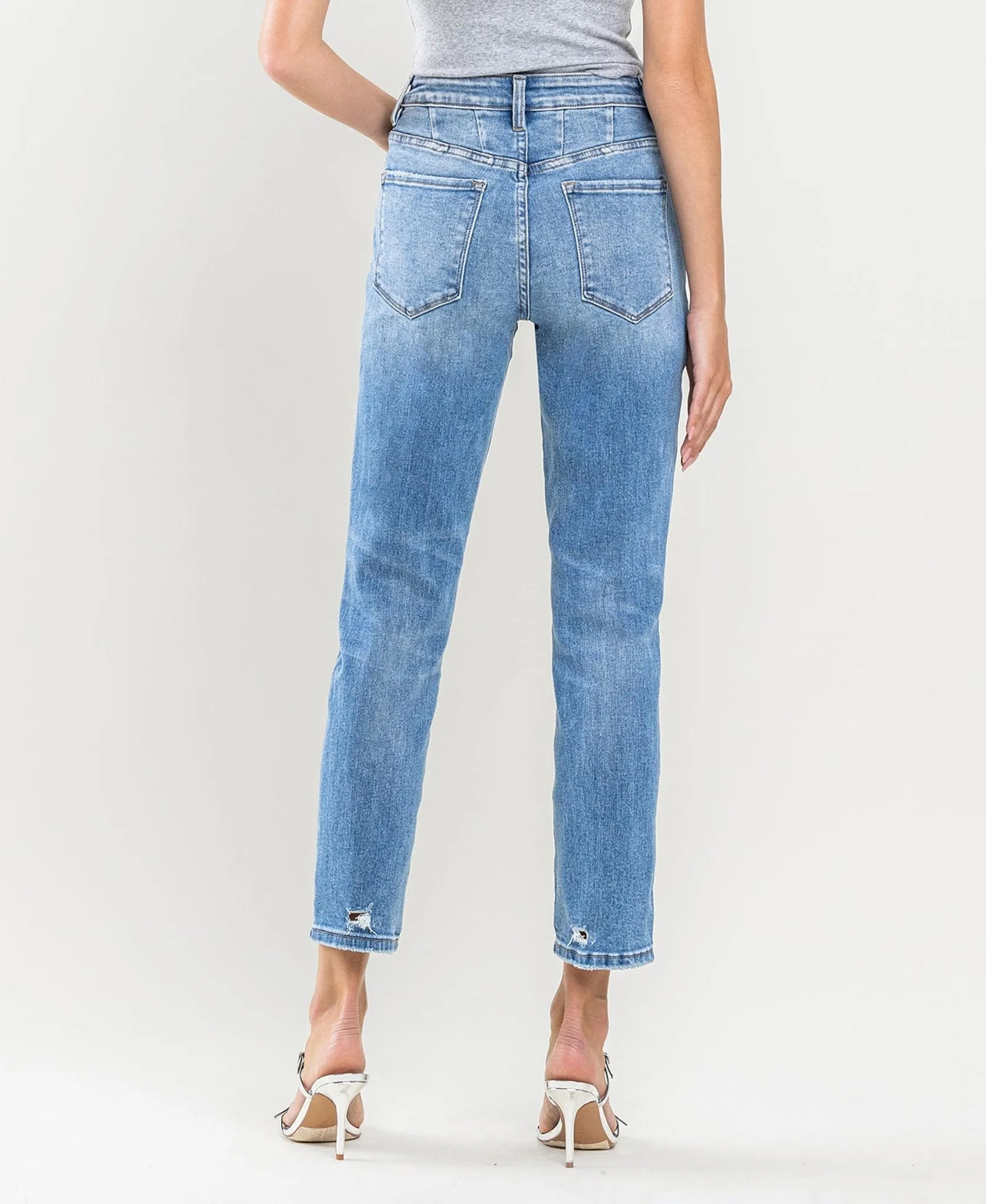 Vervet by Flying Monkey Erika Distressed Crop Mom Jeans