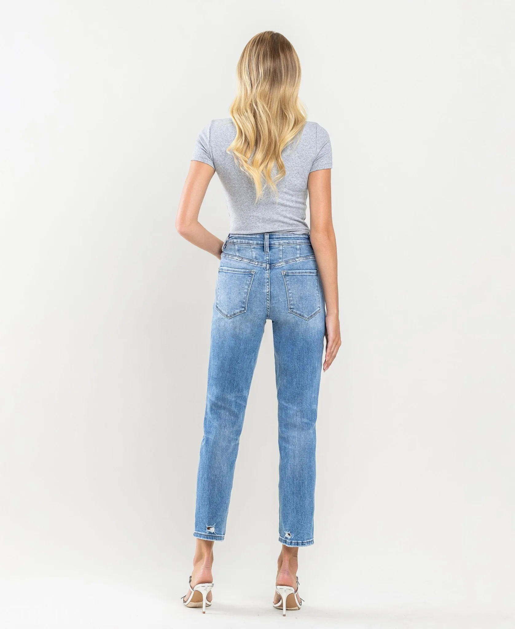 Vervet by Flying Monkey Erika Distressed Crop Mom Jeans