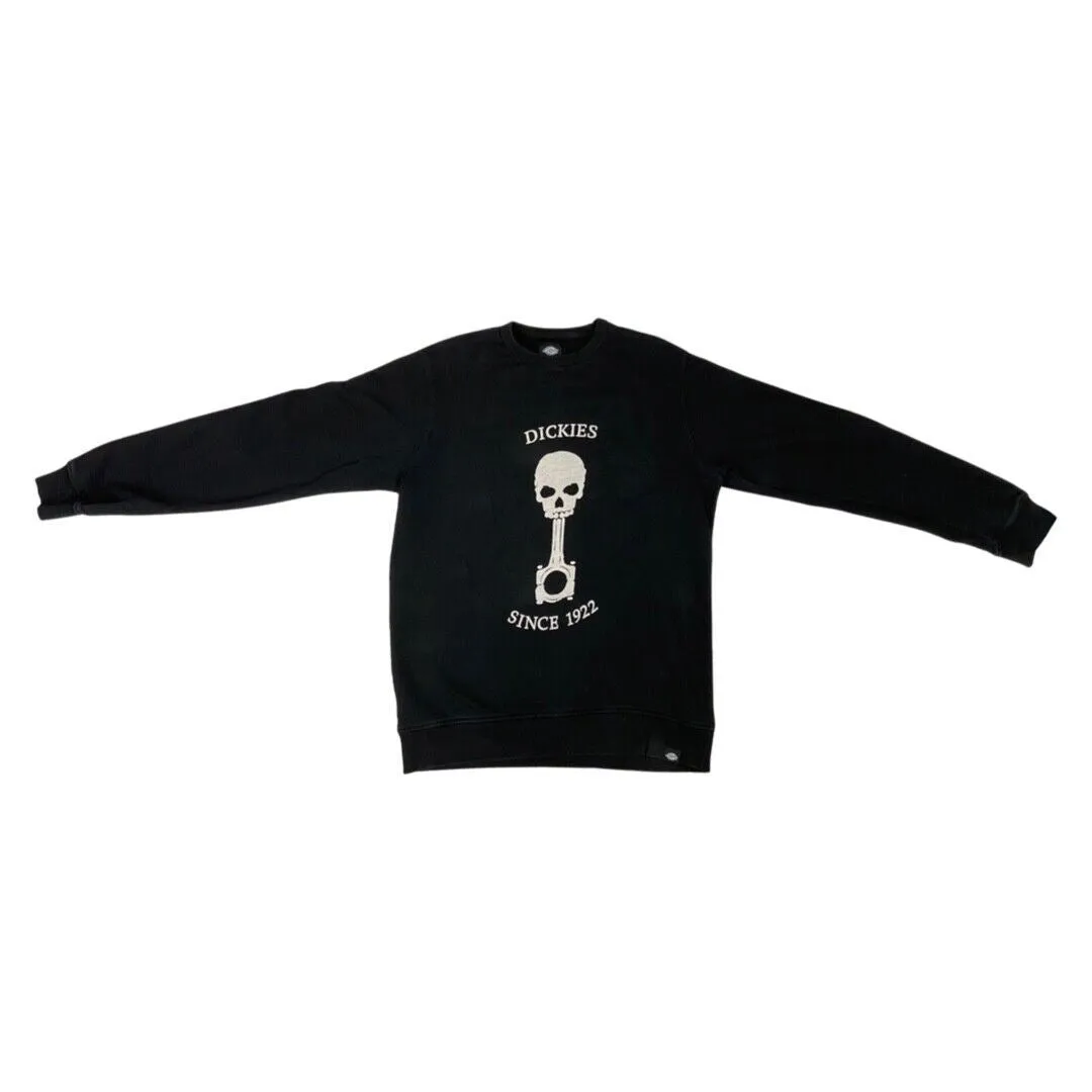 Vintage 00s Black Skull Key Dickies Skateboards Spell-out Crew Neck Jumper L
