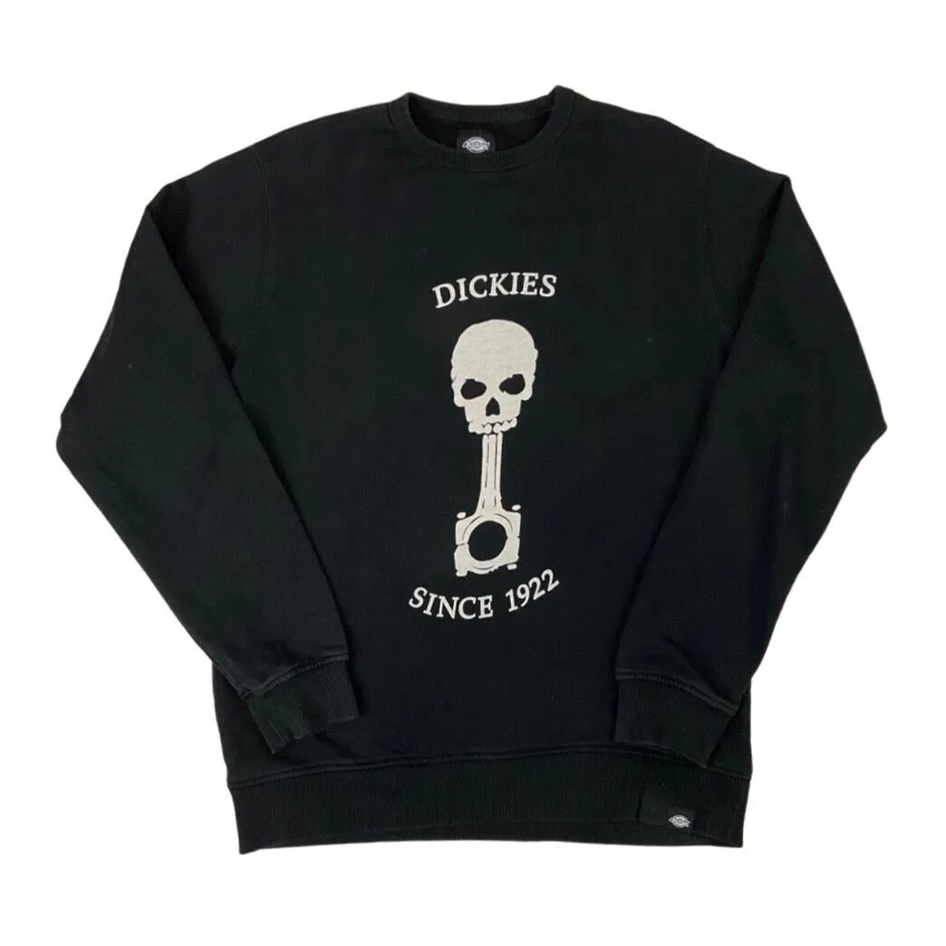 Vintage 00s Black Skull Key Dickies Skateboards Spell-out Crew Neck Jumper L